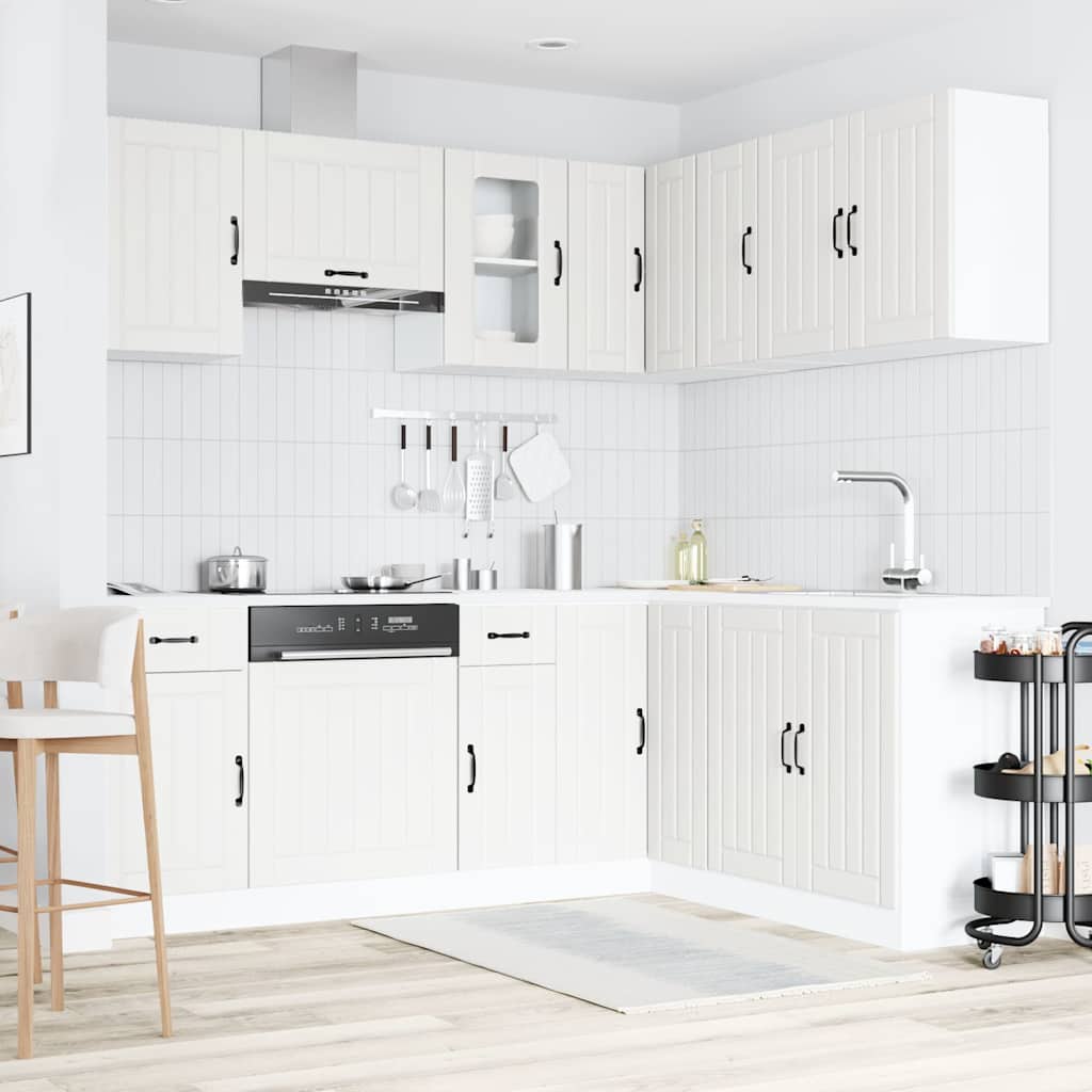 11-delige Keukenkastenset Kalmar bewerkt hout wit is nu te koop bij PeponiXL, paradijselijk wonen!