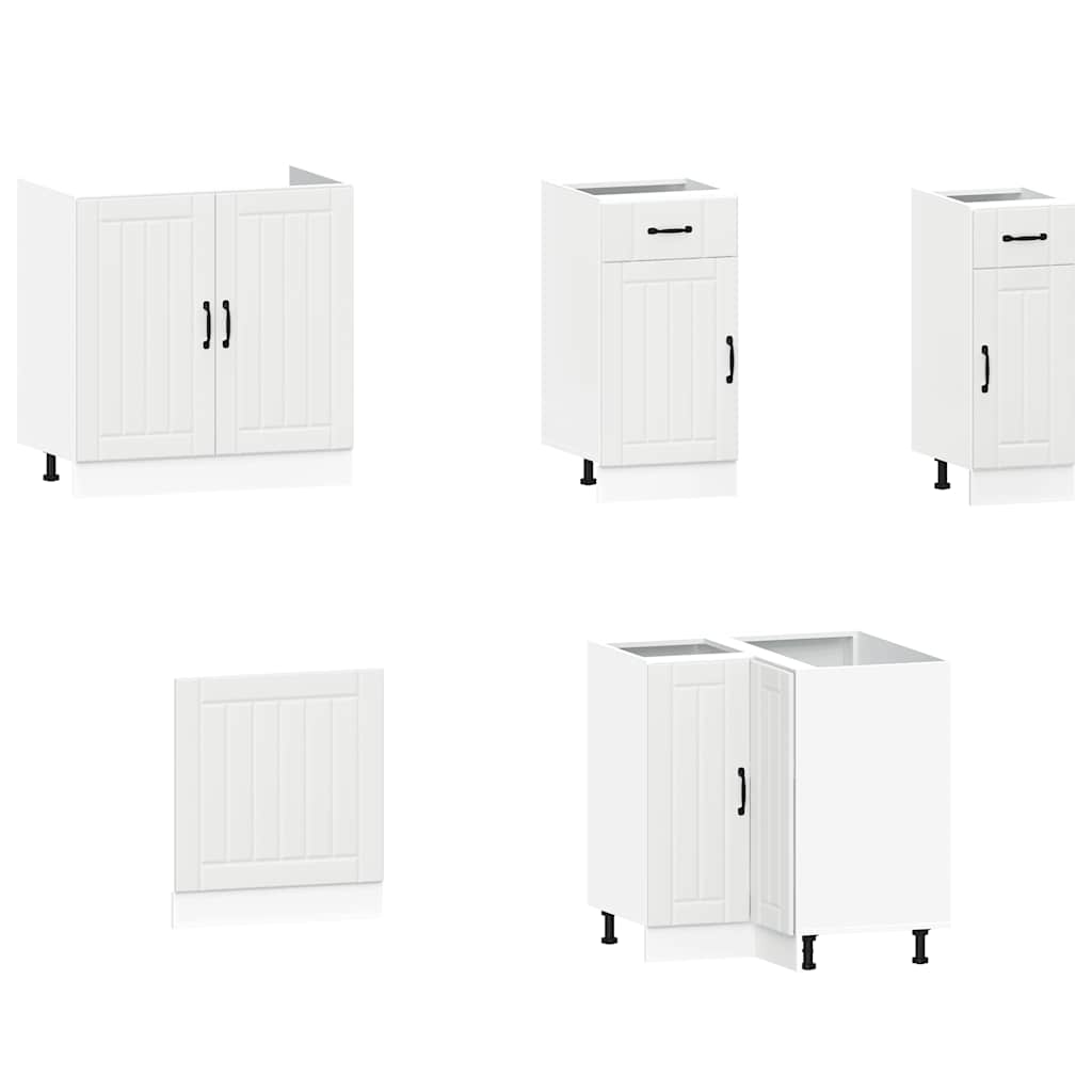 11-delige Keukenkastenset Kalmar bewerkt hout wit is nu te koop bij PeponiXL, paradijselijk wonen!