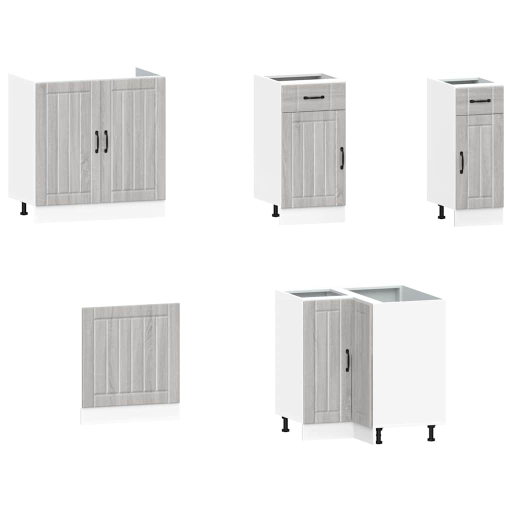 11-delige Keukenkastenset Kalmar bewerkt hout grijs sonomaeiken is nu te koop bij PeponiXL, paradijselijk wonen!