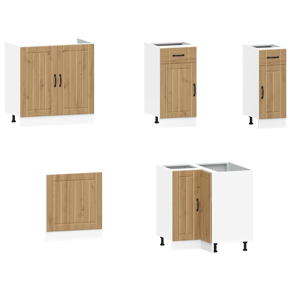 11-delige Keukenkastenset Kalmar bewerkt hout artisanaal eiken is nu te koop bij PeponiXL, paradijselijk wonen!