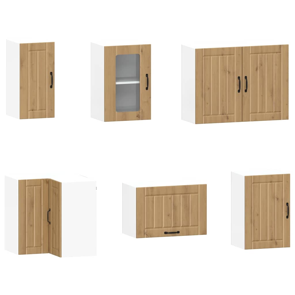 11-delige Keukenkastenset Kalmar bewerkt hout artisanaal eiken is nu te koop bij PeponiXL, paradijselijk wonen!
