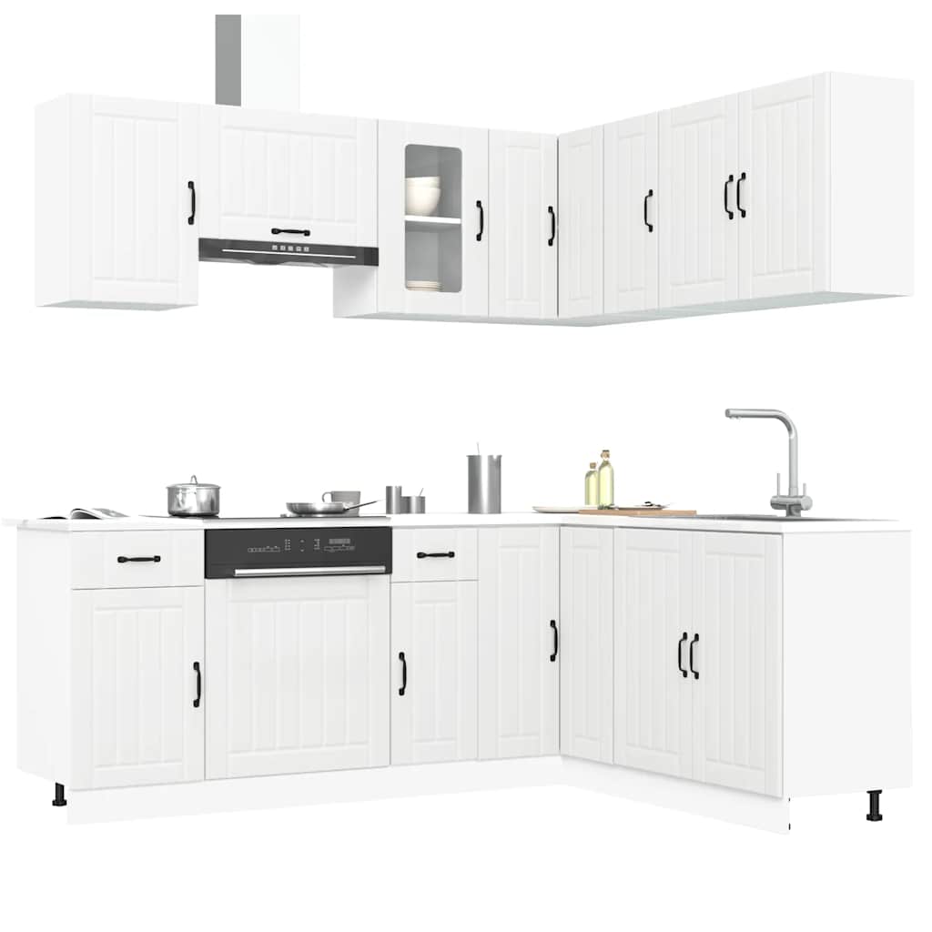 11-delige Keukenkastenset Lucca bewerkt hout wit is nu te koop bij PeponiXL, paradijselijk wonen!