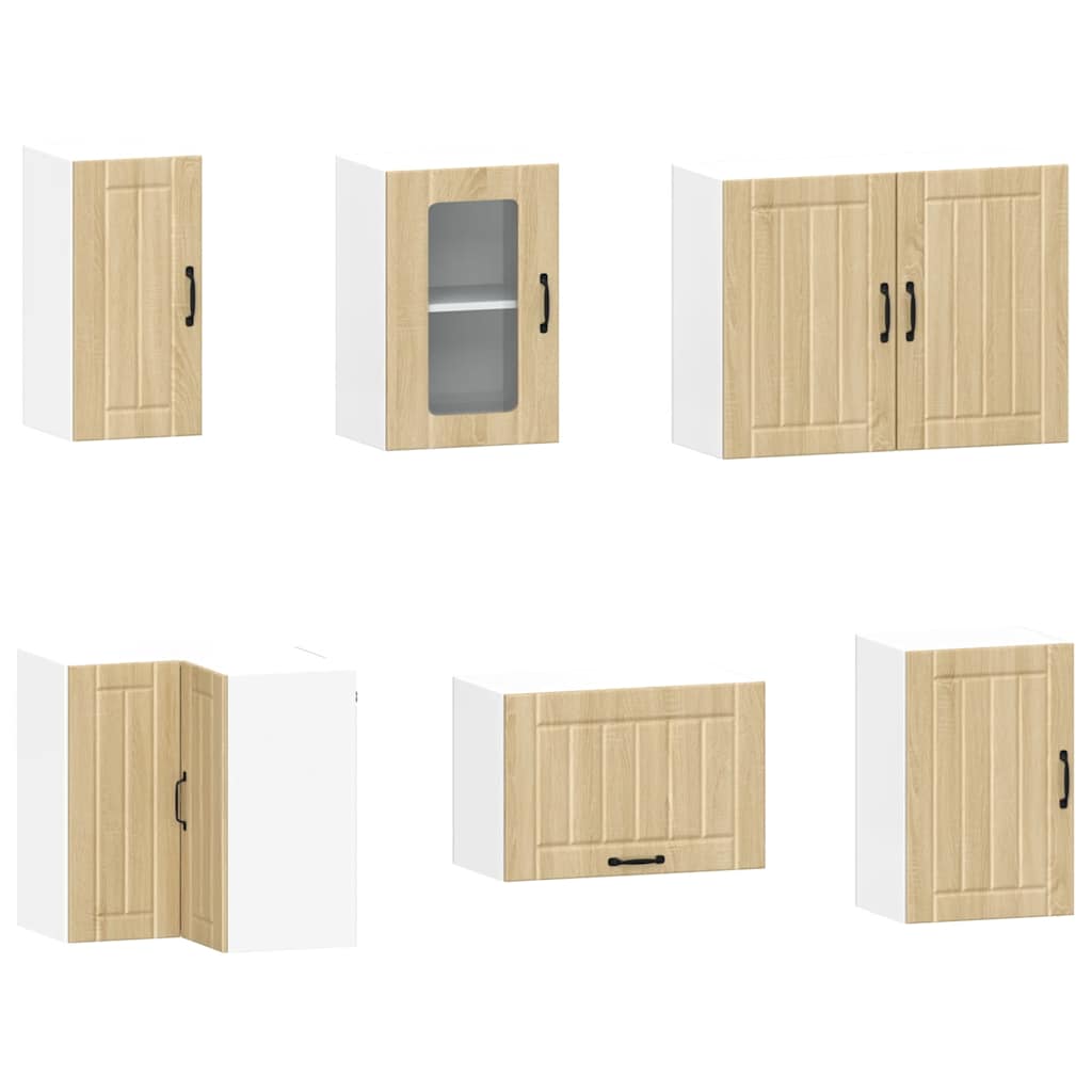 11-delige Keukenkastenset Lucca bewerkt hout sonoma eikenkleur is nu te koop bij PeponiXL, paradijselijk wonen!