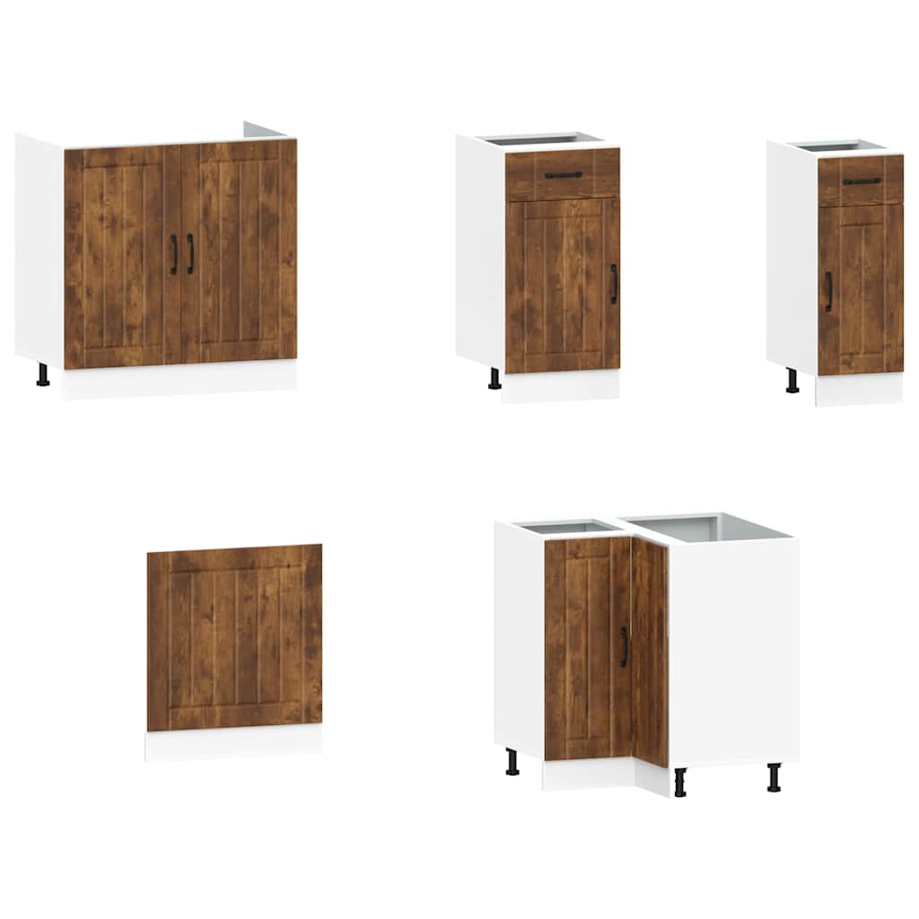11-delige Keukenkastenset Lucca bewerkt hout gerookt eiken is nu te koop bij PeponiXL, paradijselijk wonen!