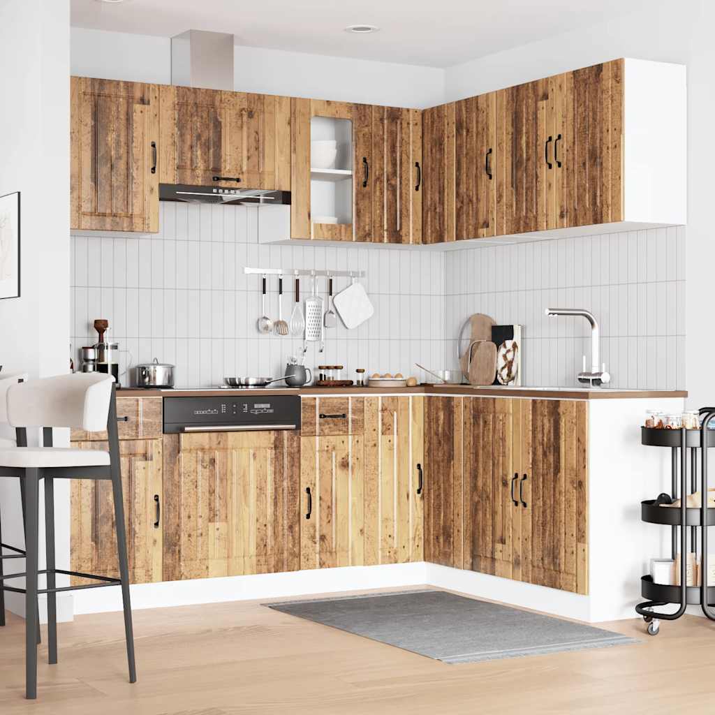 11-delige Keukenkastenset Lucca bewerkt hout oud houtkleurig is nu te koop bij PeponiXL, paradijselijk wonen!