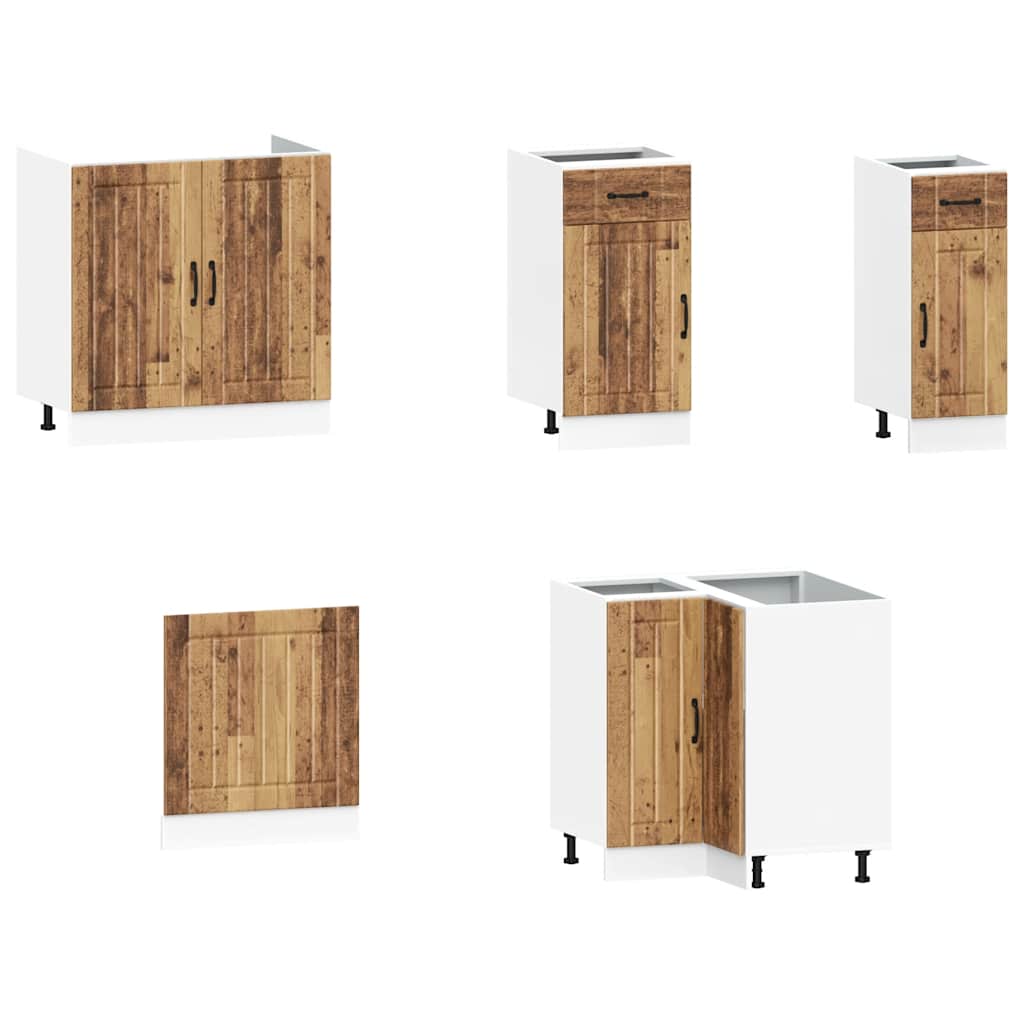 11-delige Keukenkastenset Lucca bewerkt hout oud houtkleurig is nu te koop bij PeponiXL, paradijselijk wonen!