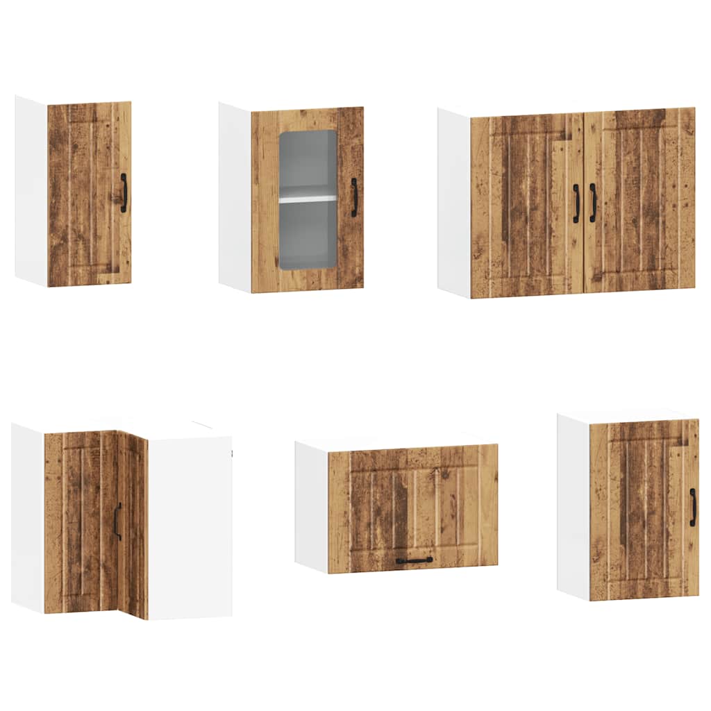 11-delige Keukenkastenset Lucca bewerkt hout oud houtkleurig is nu te koop bij PeponiXL, paradijselijk wonen!