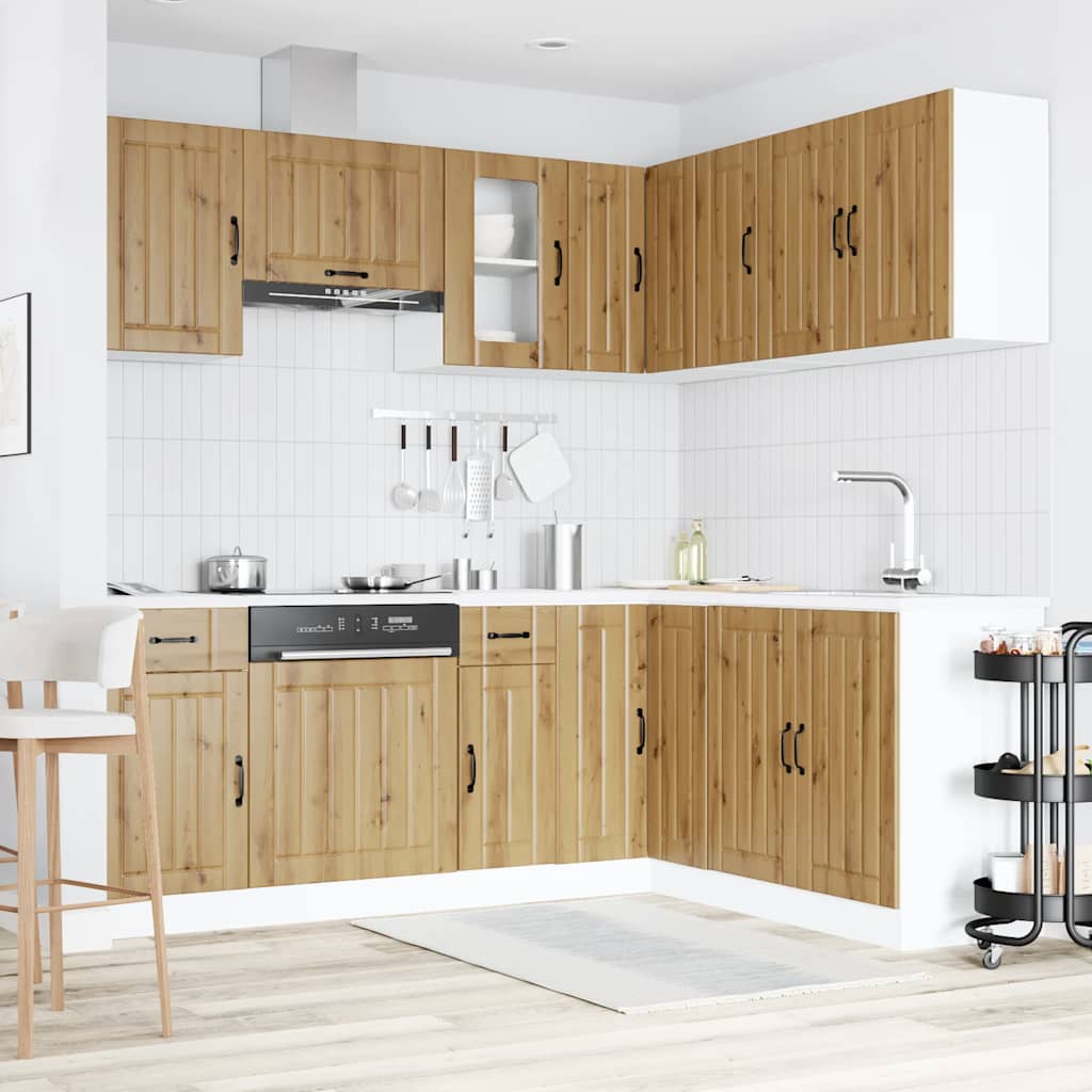 11-delige Keukenkastenset Lucca bewerkt hout artisanaal eiken is nu te koop bij PeponiXL, paradijselijk wonen!