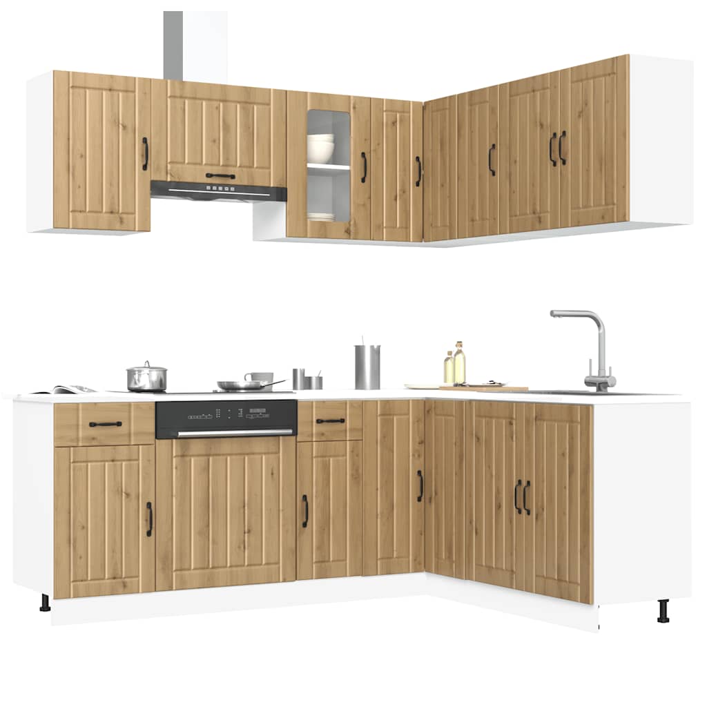 11-delige Keukenkastenset Lucca bewerkt hout artisanaal eiken is nu te koop bij PeponiXL, paradijselijk wonen!