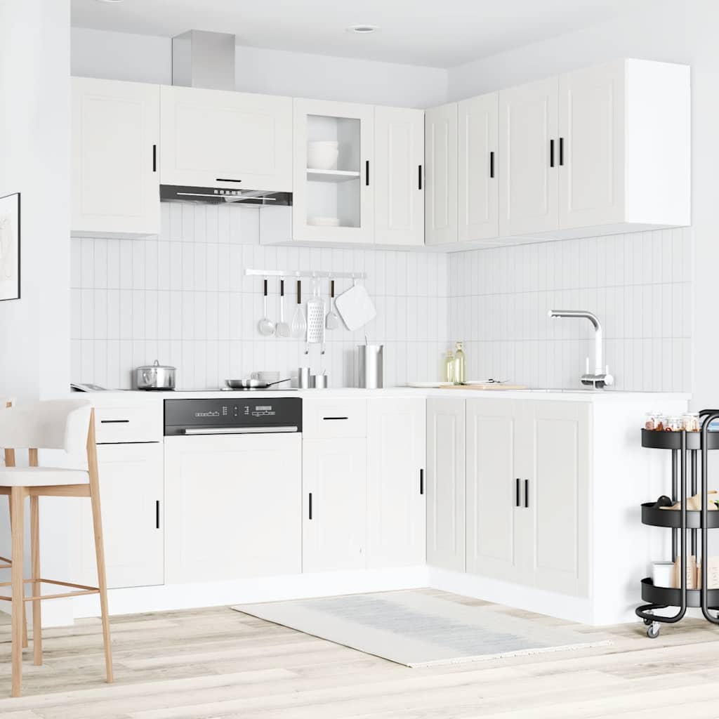 11-delige Keukenkastenset Porto bewerkt hout wit is nu te koop bij PeponiXL, paradijselijk wonen!