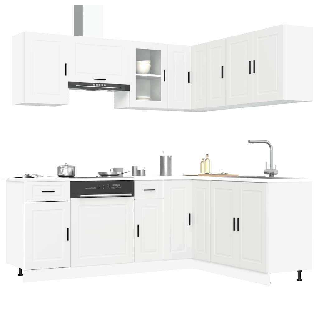 11-delige Keukenkastenset Porto bewerkt hout wit is nu te koop bij PeponiXL, paradijselijk wonen!