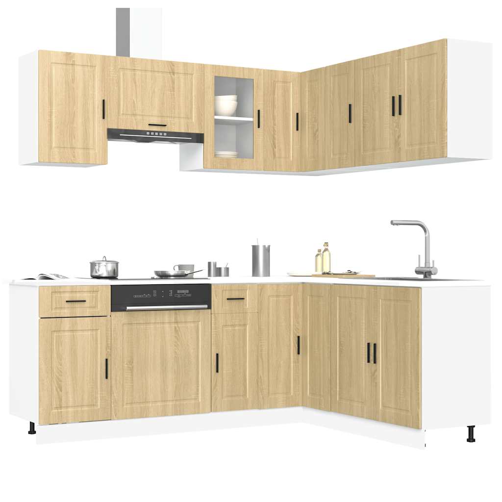 11-delige Keukenkastenset Porto bewerkt hout sonoma eikenkleur is nu te koop bij PeponiXL, paradijselijk wonen!
