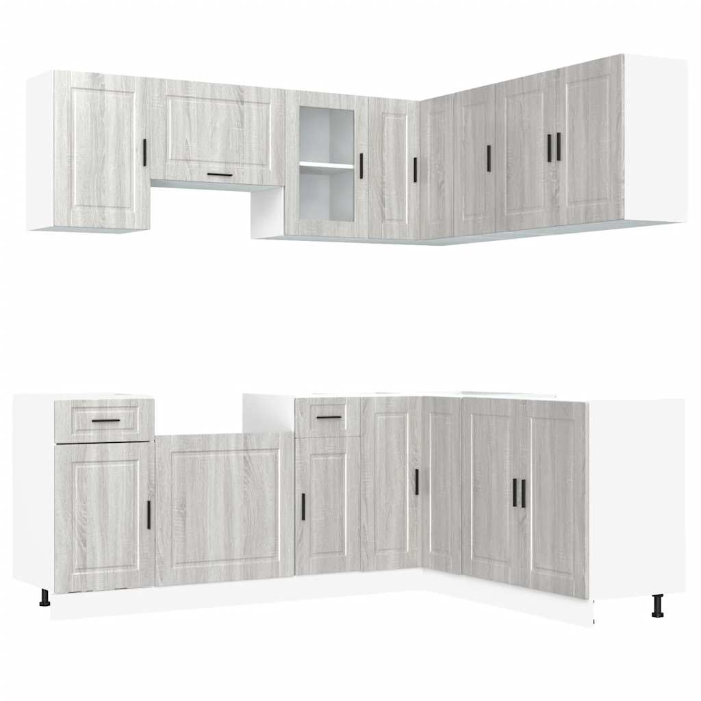 11-delige Keukenkastenset Porto bewerkt hout grijs sonoma eiken is nu te koop bij PeponiXL, paradijselijk wonen!
