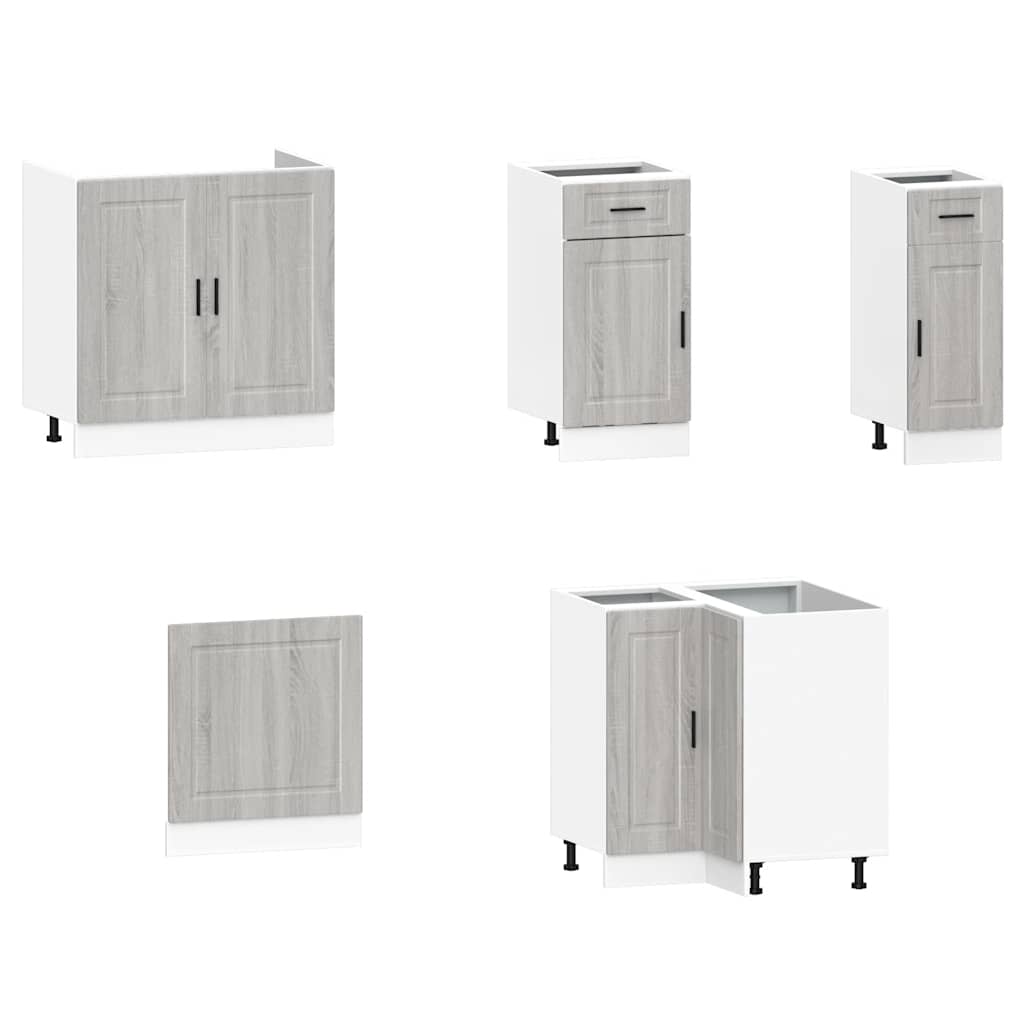11-delige Keukenkastenset Porto bewerkt hout grijs sonoma eiken is nu te koop bij PeponiXL, paradijselijk wonen!