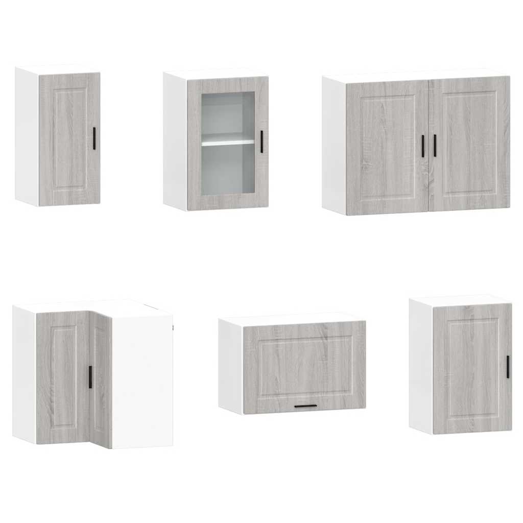 11-delige Keukenkastenset Porto bewerkt hout grijs sonoma eiken is nu te koop bij PeponiXL, paradijselijk wonen!