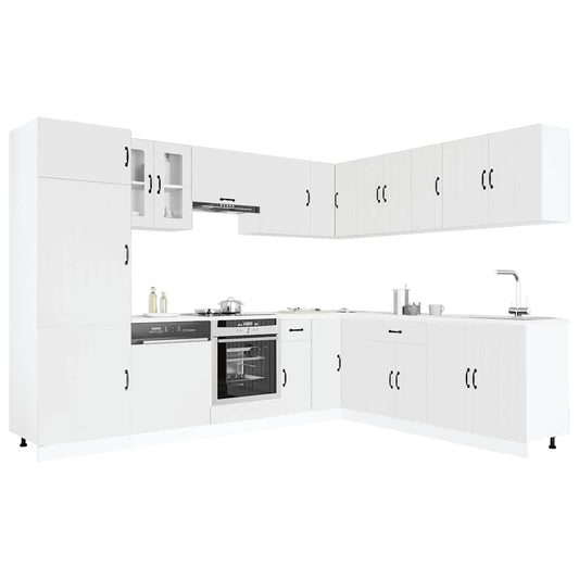 14-delige Keukenkastenset Lucca bewerkt hout wit is nu te koop bij PeponiXL, paradijselijk wonen!