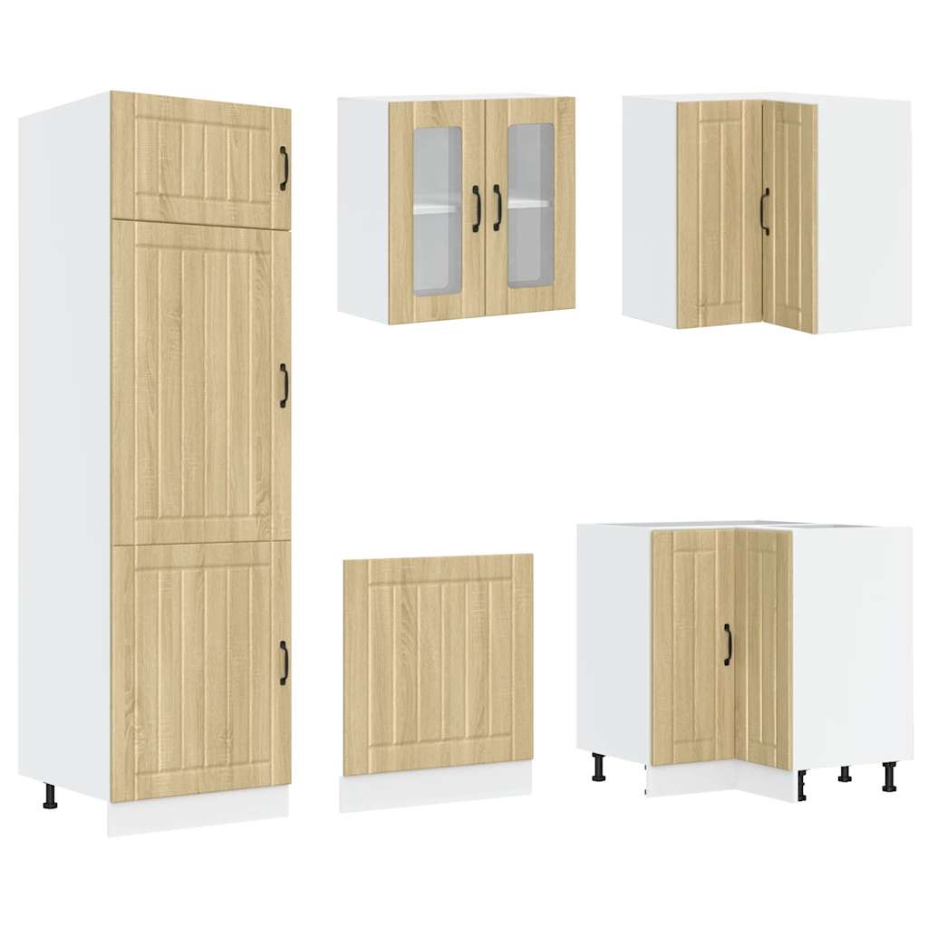 14-delige Keukenkastenset Lucca bewerkt hout sonoma eikenkleur is nu te koop bij PeponiXL, paradijselijk wonen!