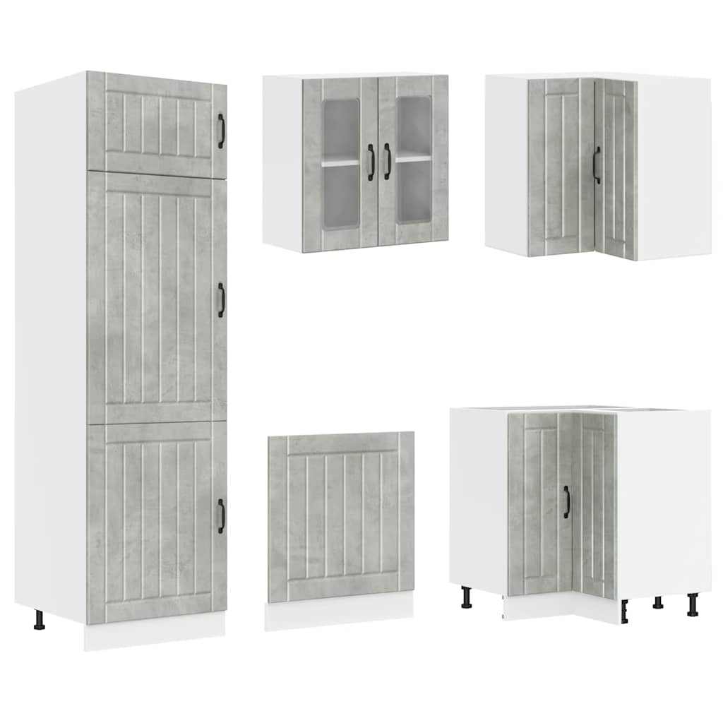 14-delige Keukenkastenset Lucca bewerkt hout betongrijs is nu te koop bij PeponiXL, paradijselijk wonen!