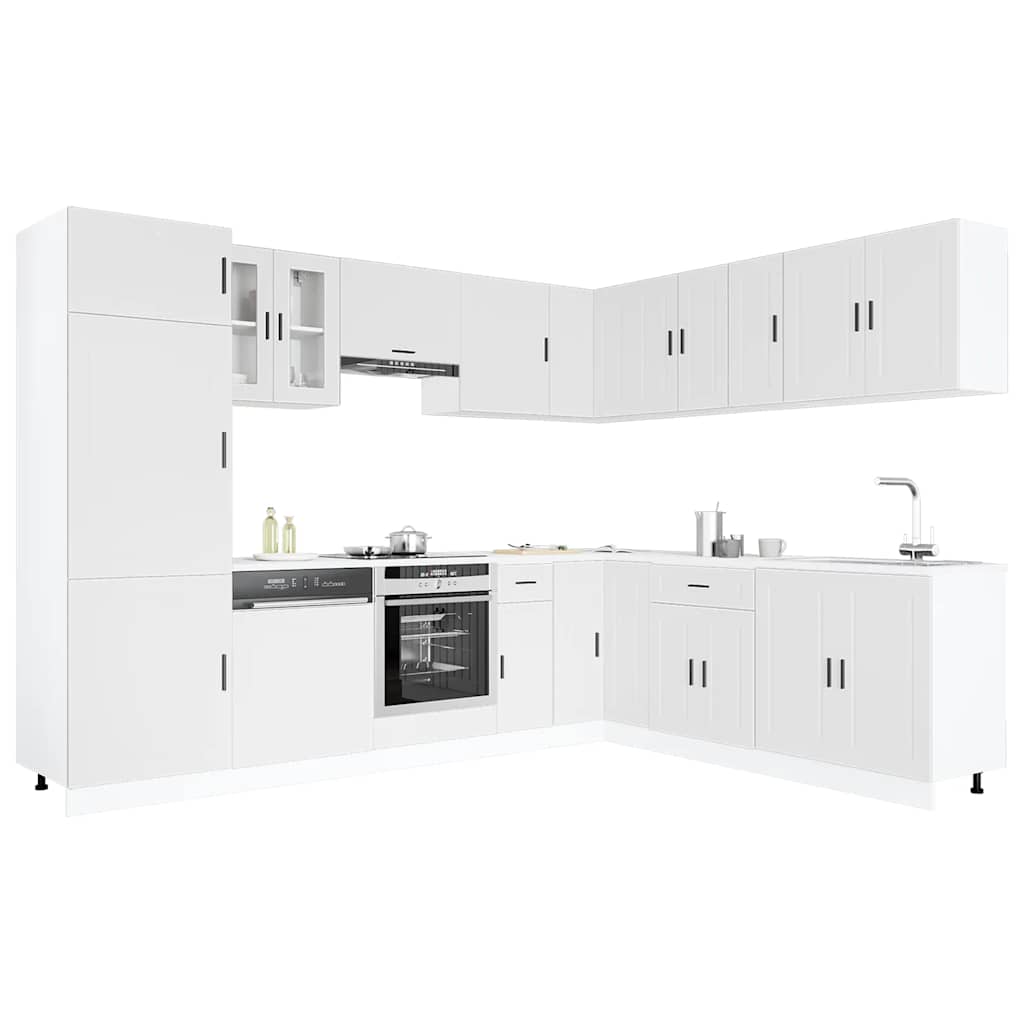 14-delige Keukenkastenset Porto bewerkt hout wit is nu te koop bij PeponiXL, paradijselijk wonen!