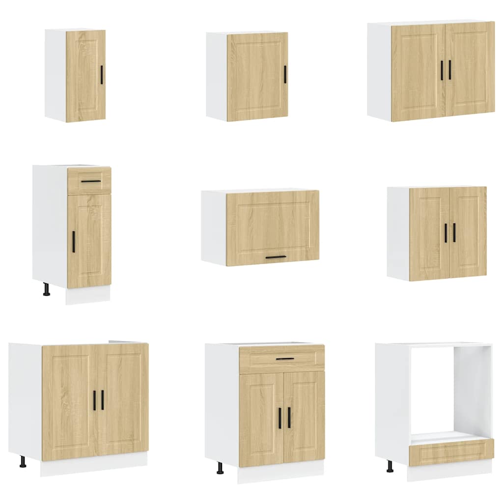 14-delige Keukenkastenset Porto bewerkt hout sonoma eikenkleur is nu te koop bij PeponiXL, paradijselijk wonen!