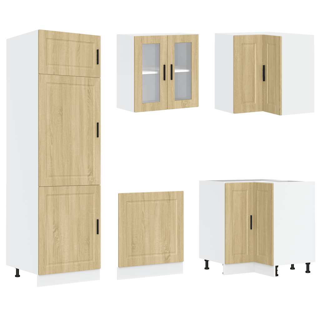 14-delige Keukenkastenset Porto bewerkt hout sonoma eikenkleur is nu te koop bij PeponiXL, paradijselijk wonen!