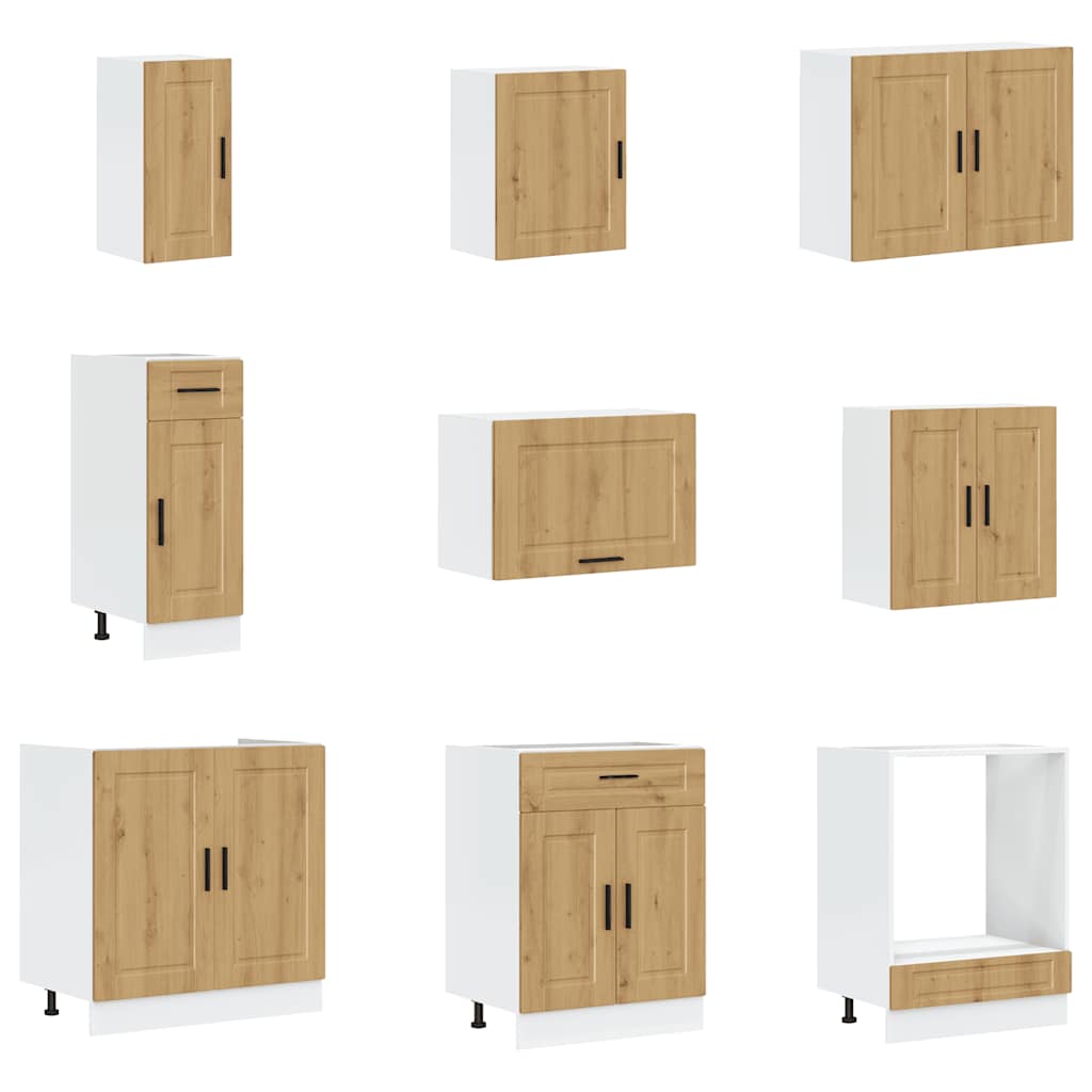 14-delige Keukenkastenset Porto bewerkt hout artisanaal eiken is nu te koop bij PeponiXL, paradijselijk wonen!