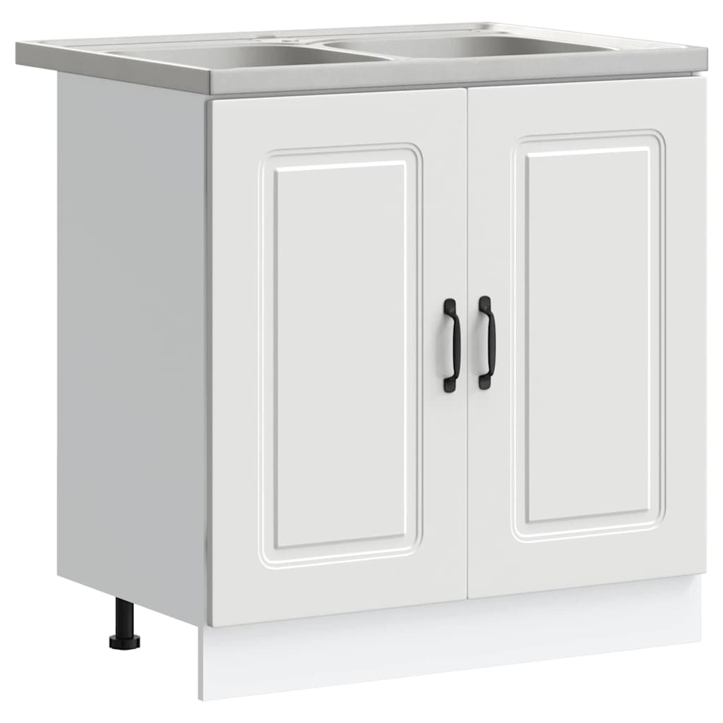 Keukenkast met opslag Kalmar Wit 80 x 46 x 81,5 cm Bewerkt hout is nu te koop bij PeponiXL, paradijselijk wonen!