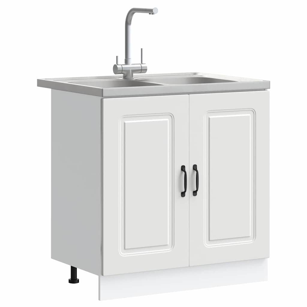Keukenkast met opslag Kalmar Wit 80 x 46 x 81,5 cm Bewerkt hout is nu te koop bij PeponiXL, paradijselijk wonen!