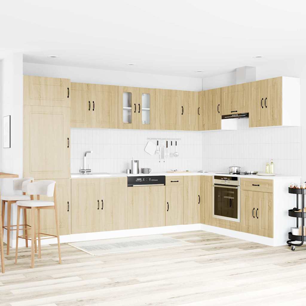 Keukenkast Kalmar Sonoma Eiken 80 x 46 x 81,5 cm Bewerkt hout is nu te koop bij PeponiXL, paradijselijk wonen!