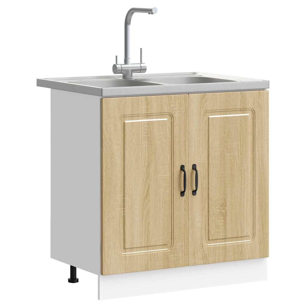 Keukenkast Kalmar Sonoma Eiken 80 x 46 x 81,5 cm Bewerkt hout is nu te koop bij PeponiXL, paradijselijk wonen!
