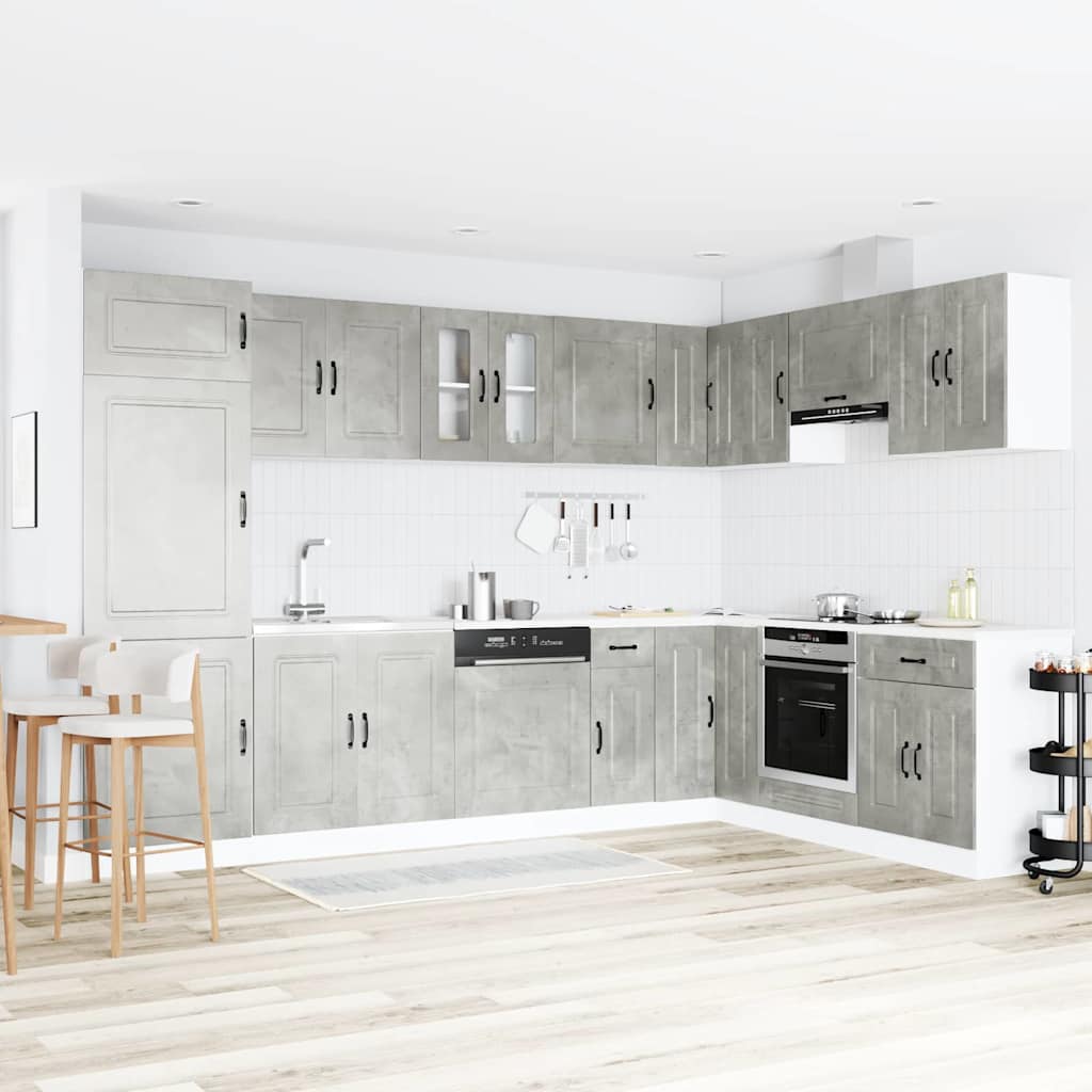 Keukenkast Kalmar Beton Grijs 80 x 46 x 81,5 cm Bewerkt hout is nu te koop bij PeponiXL, paradijselijk wonen!