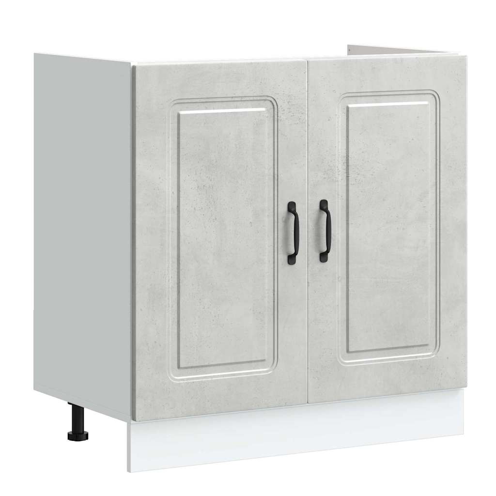Keukenkast Kalmar Beton Grijs 80 x 46 x 81,5 cm Bewerkt hout is nu te koop bij PeponiXL, paradijselijk wonen!