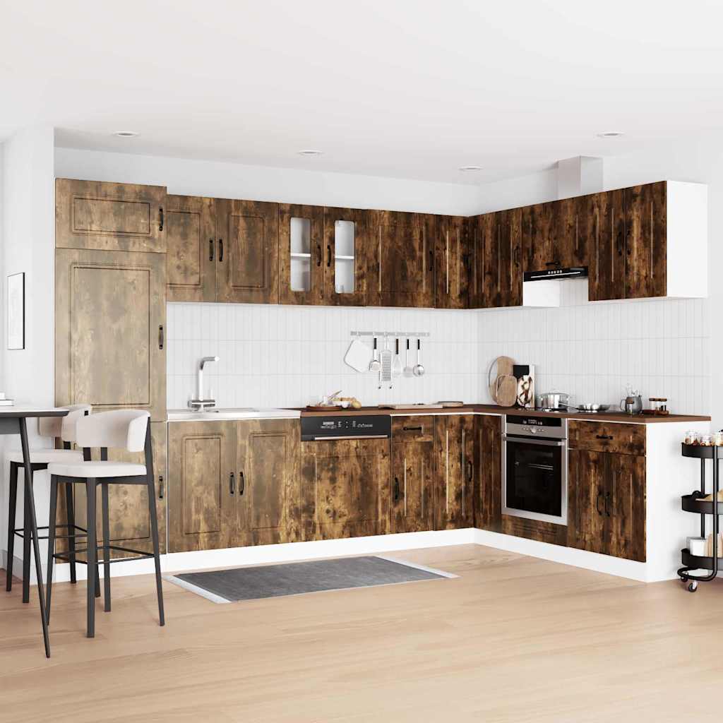 Keukenkast Kalmar 2 pcs Bruin 80 x 46 x 81.5 cm Bewerkt hout is nu te koop bij PeponiXL, paradijselijk wonen!