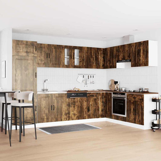 Keukenkast Kalmar 2 pcs Bruin 80 x 46 x 81.5 cm Bewerkt hout is nu te koop bij PeponiXL, paradijselijk wonen!
