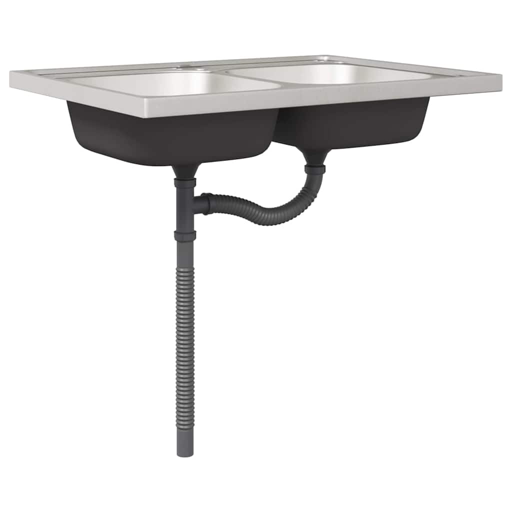 Keukenkast Kalmar 2 pcs Bruin 80 x 46 x 81.5 cm Bewerkt hout is nu te koop bij PeponiXL, paradijselijk wonen!