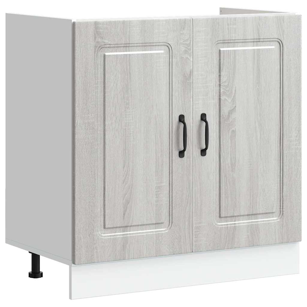 Keukenkast Kalmar Grijs Sonoma 80 x 46 x 81,5 cm Bewerkt hout is nu te koop bij PeponiXL, paradijselijk wonen!