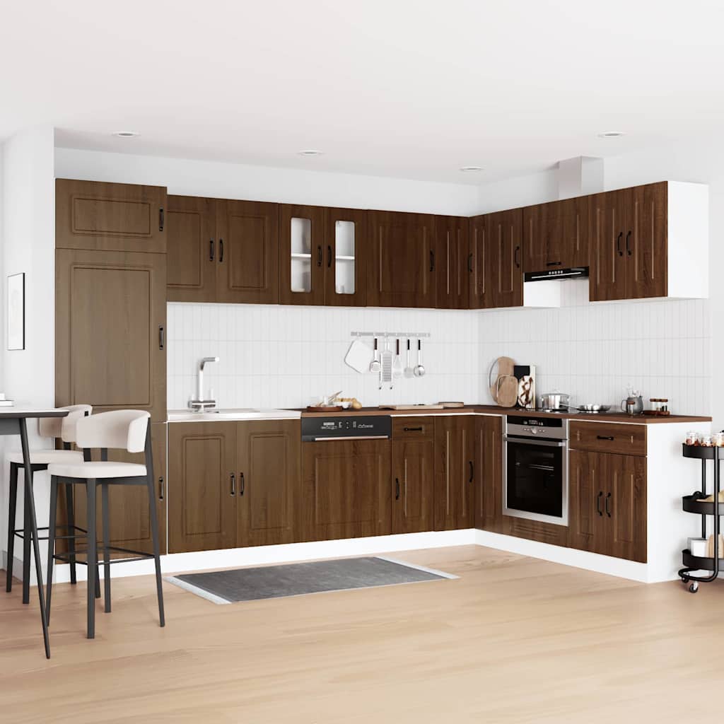 Keukenkast Kalmar Bruin Eiken 80 x 46 x 81,5 cm Bewerkt hout is nu te koop bij PeponiXL, paradijselijk wonen!