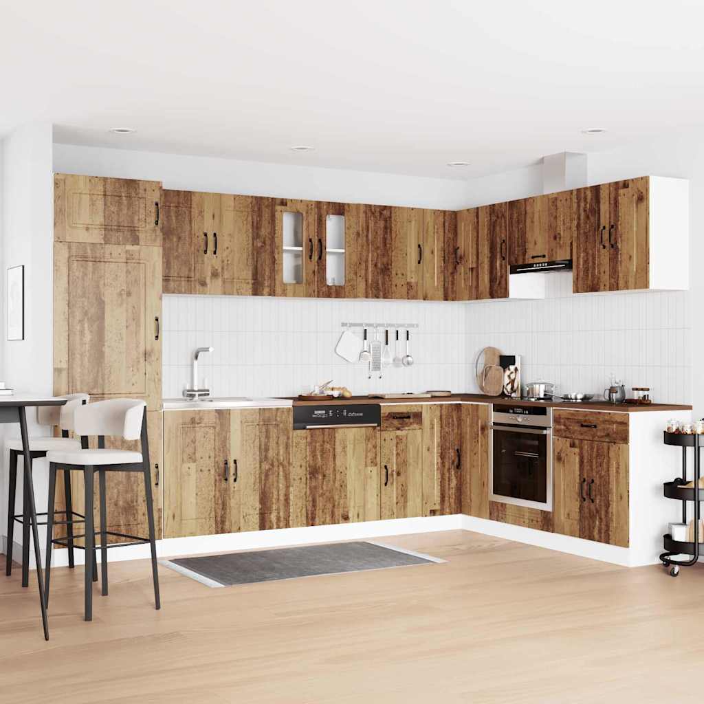 Keukenkast Kalmar Oudhout 80 x 46 x 81,5 cm Bewerkt hout is nu te koop bij PeponiXL, paradijselijk wonen!