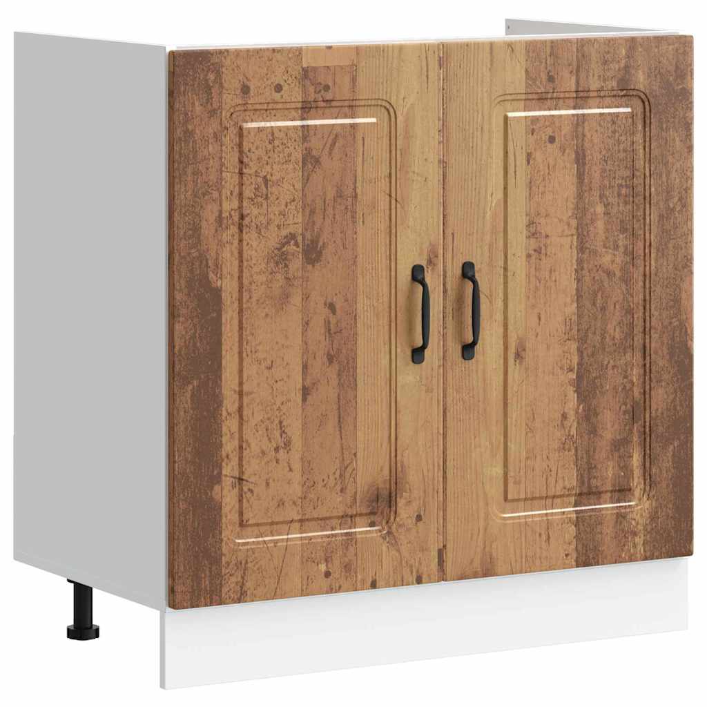 Keukenkast Kalmar Oudhout 80 x 46 x 81,5 cm Bewerkt hout is nu te koop bij PeponiXL, paradijselijk wonen!