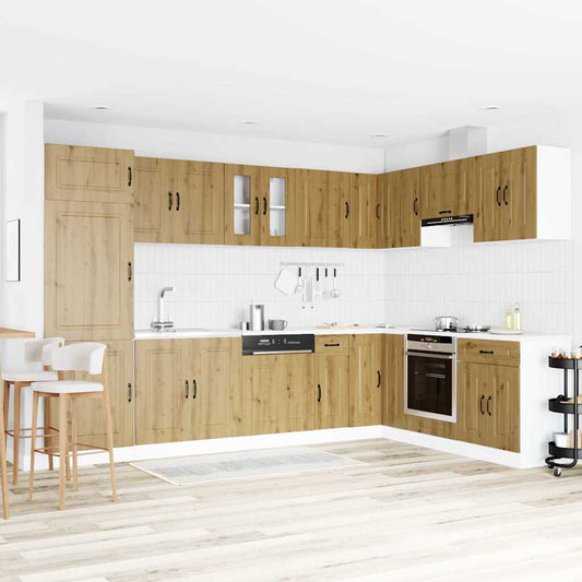 Keukenkast Kalmar Artisan Eiken 80 x 46 x 81,5 cm Bewerkt hout is nu te koop bij PeponiXL, paradijselijk wonen!