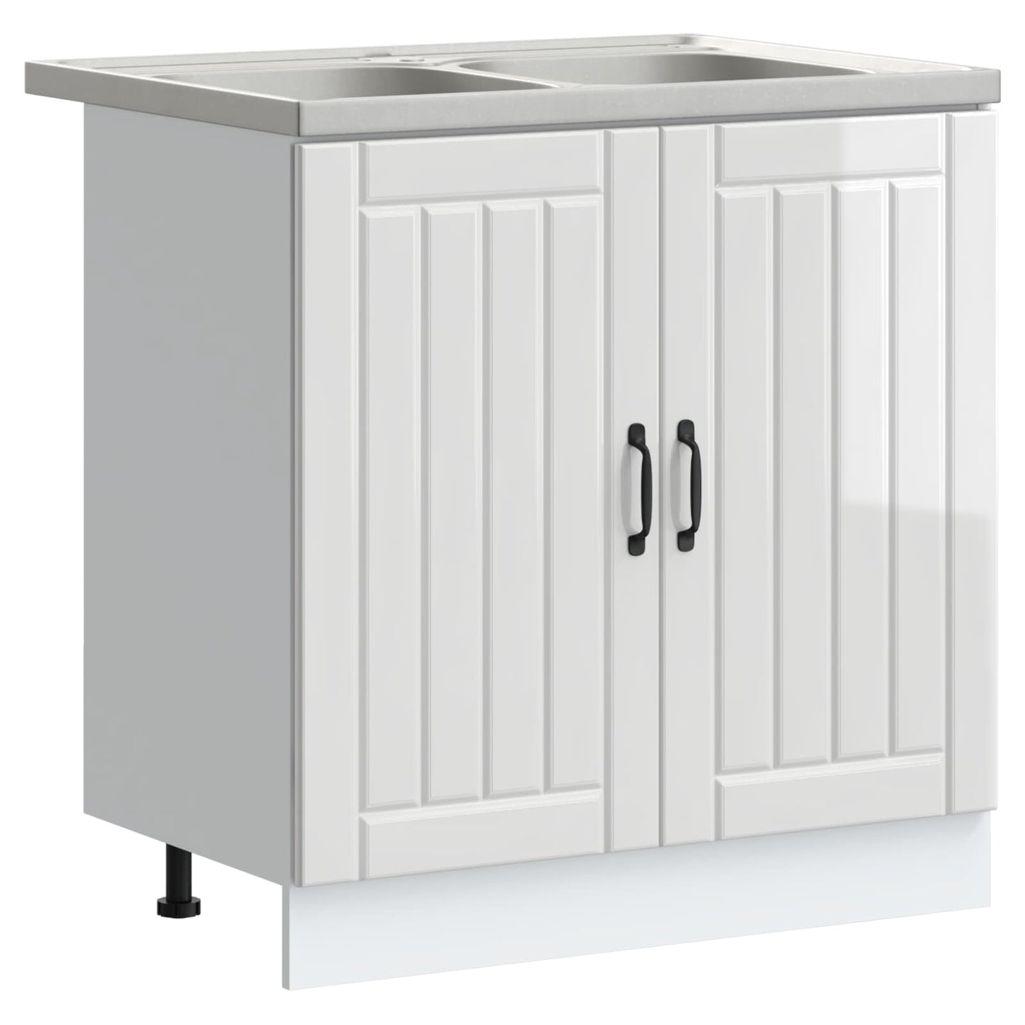 Wastafel onderkast Lucca 2 pcs Hoogglans wit Bewerkt hout is nu te koop bij PeponiXL, paradijselijk wonen!