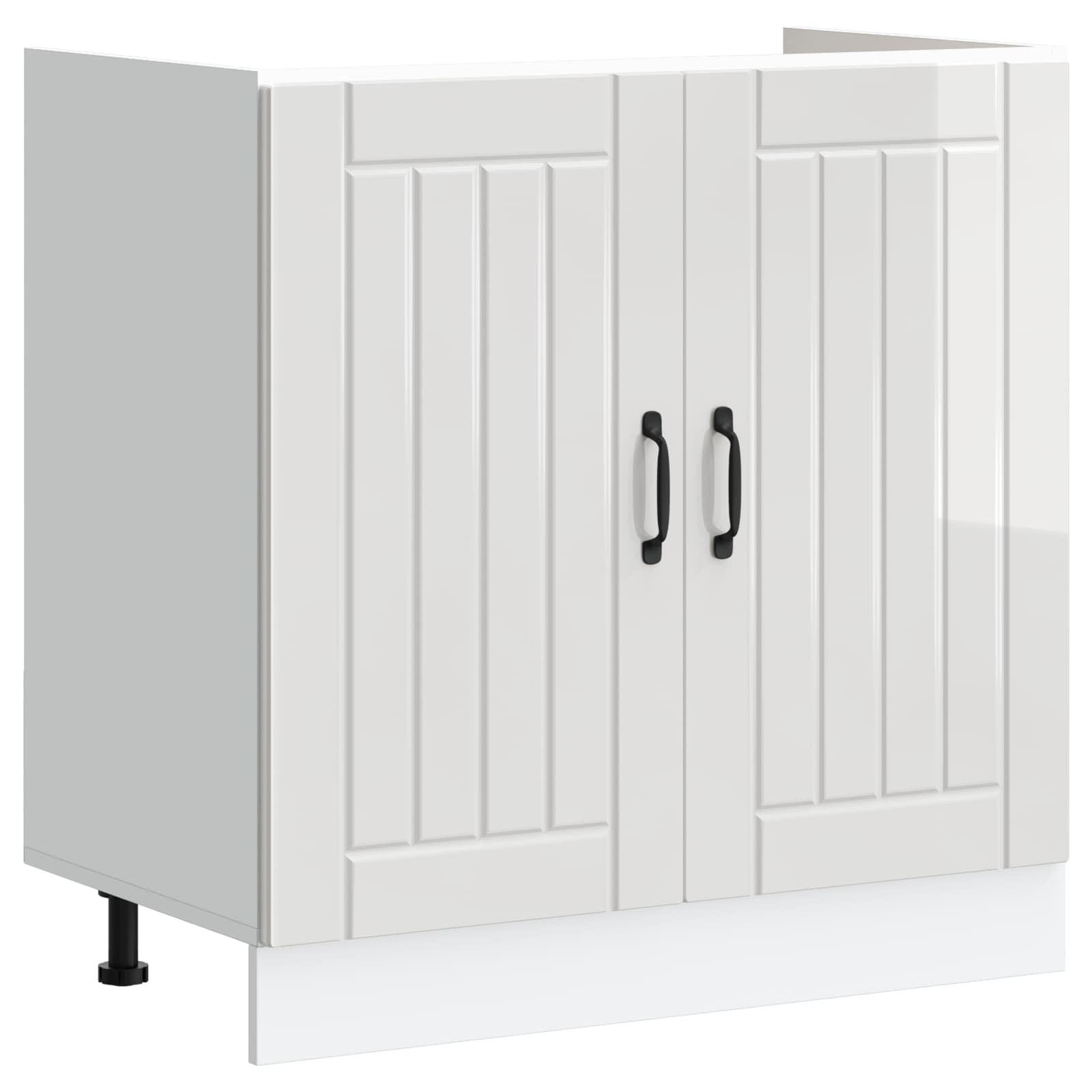 Wastafel onderkast Lucca 2 pcs Hoogglans wit Bewerkt hout is nu te koop bij PeponiXL, paradijselijk wonen!