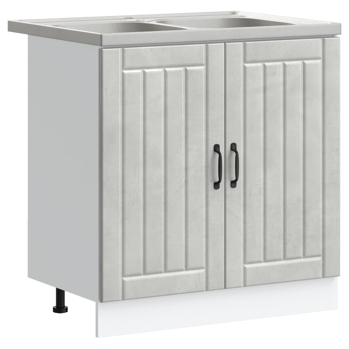 Wastafel onderkast Lucca 2 pcs Beton Grijs Bewerkt hout is nu te koop bij PeponiXL, paradijselijk wonen!