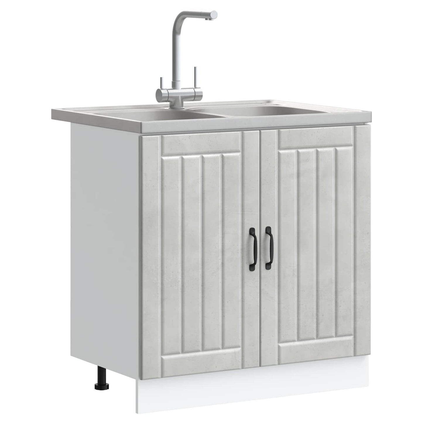 Wastafel onderkast Lucca 2 pcs Beton Grijs Bewerkt hout is nu te koop bij PeponiXL, paradijselijk wonen!