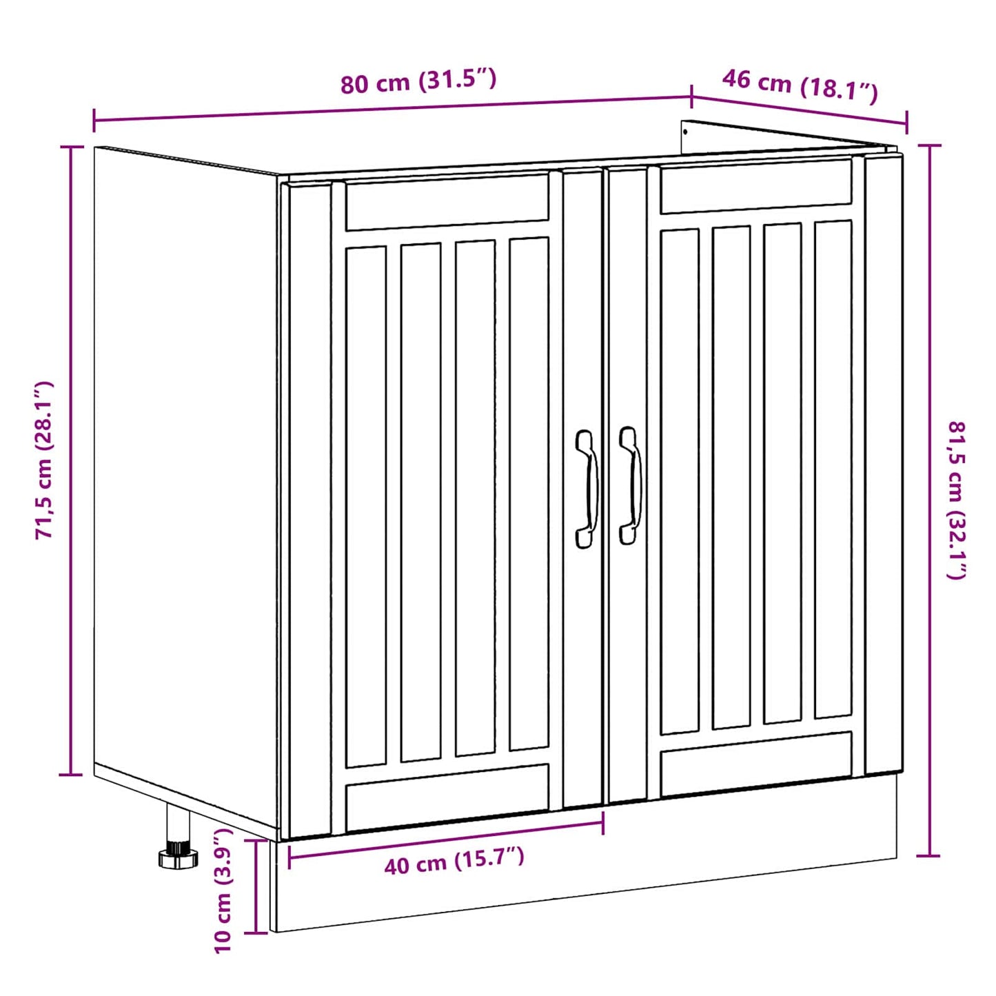 Wastafel onderkast Lucca 2 pcs Gerookt eiken Bewerkt hout is nu te koop bij PeponiXL, paradijselijk wonen!