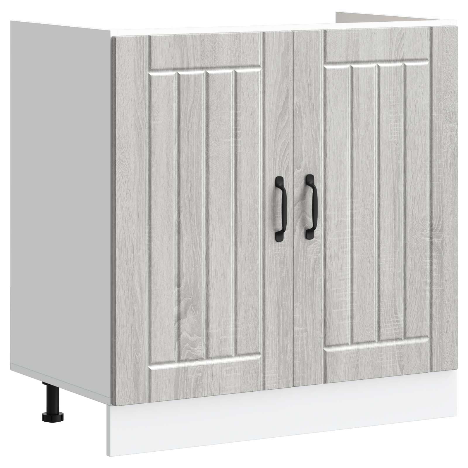 Wastafel onderkast Lucca 2 pcs Grijs Sonoma Bewerkt hout is nu te koop bij PeponiXL, paradijselijk wonen!