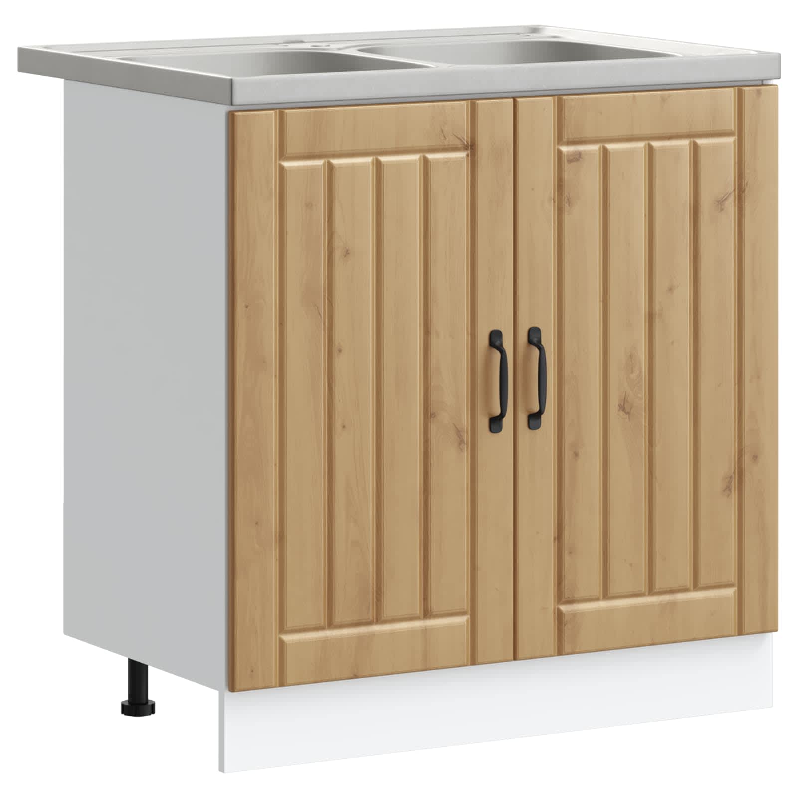 Wastafel onderkast Lucca 2 pcs Artisan Eiken Bewerkt hout is nu te koop bij PeponiXL, paradijselijk wonen!