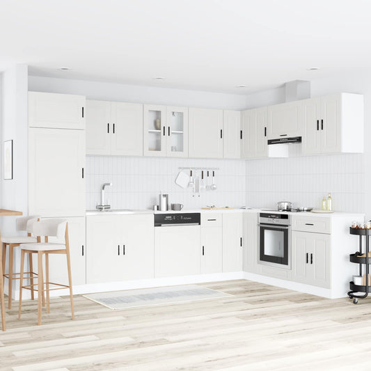 Wastafel onderkast met opslag Porto 2 pcs Wit Bewerkt hout is nu te koop bij PeponiXL, paradijselijk wonen!