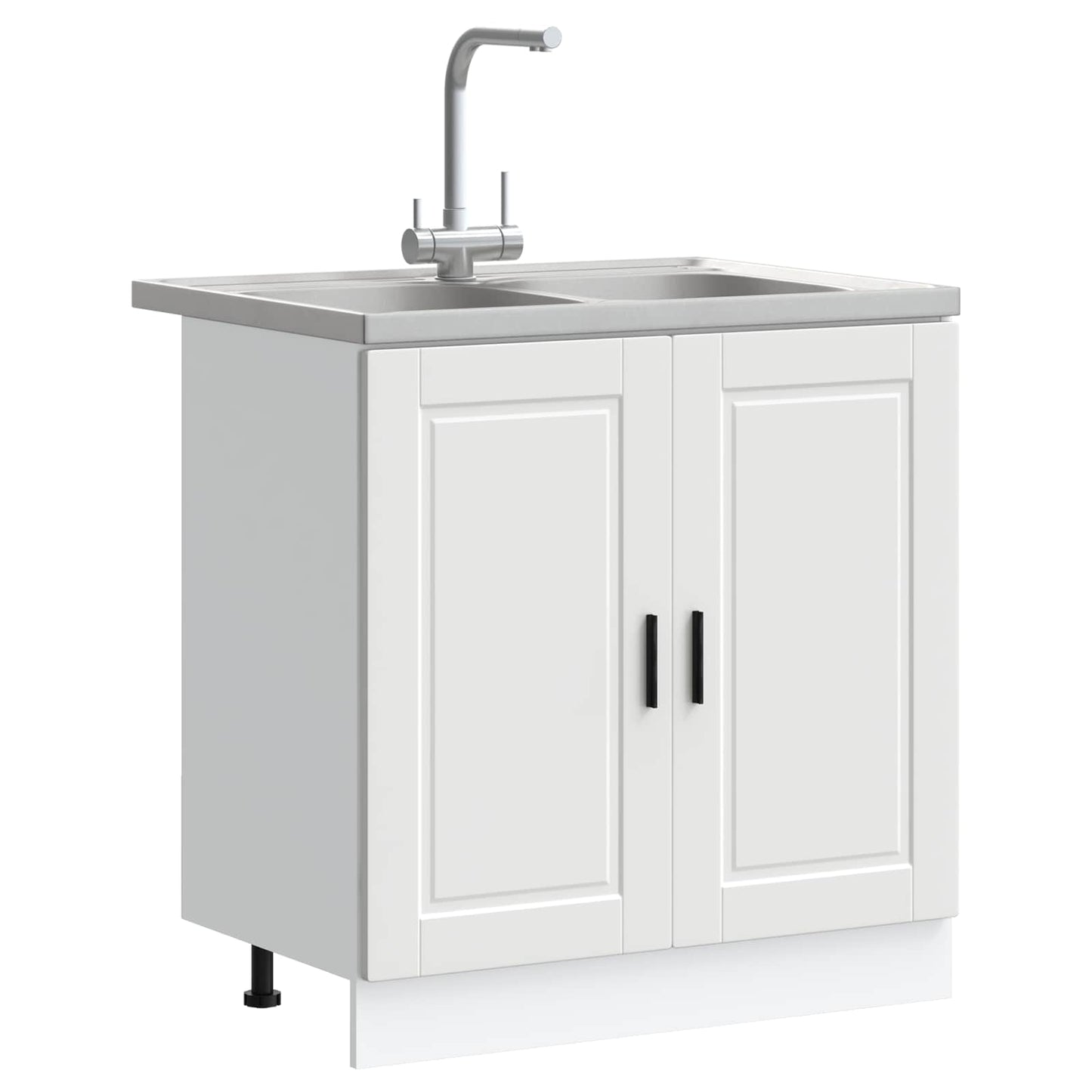 Wastafel onderkast met opslag Porto 2 pcs Wit Bewerkt hout is nu te koop bij PeponiXL, paradijselijk wonen!