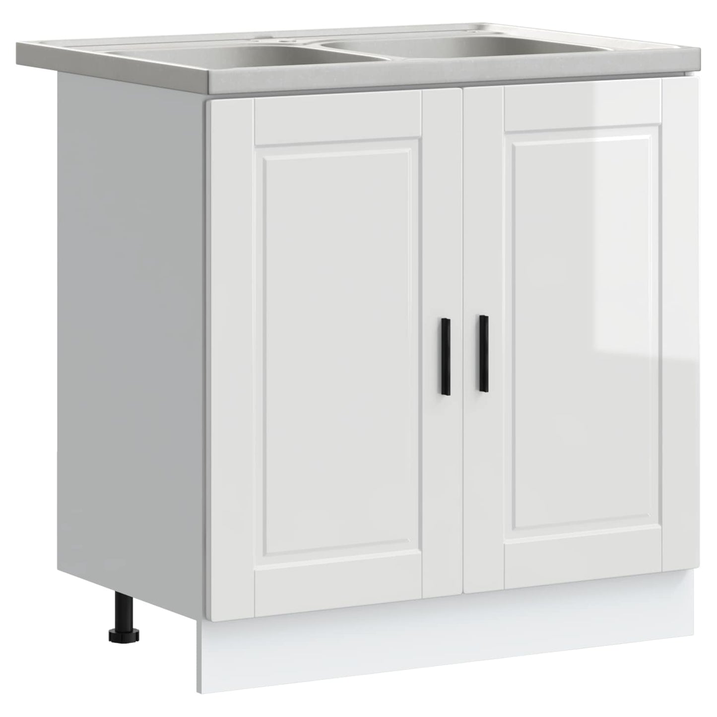 Wastafel onderkast met opslag Porto 2 pcs Wit Bewerkt hout is nu te koop bij PeponiXL, paradijselijk wonen!